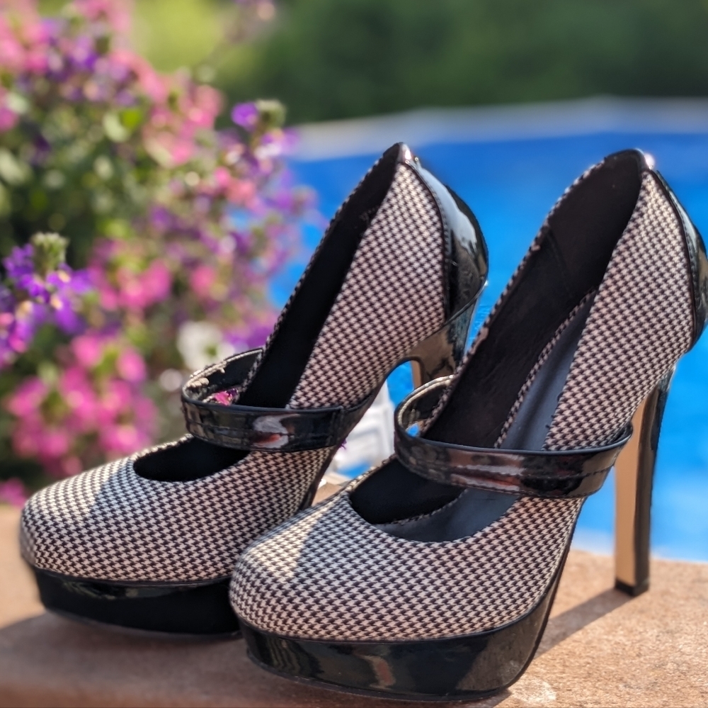 MADDEN GIRL Vexxx Pumps Houndstooth Stiletto Wmns Sz 7